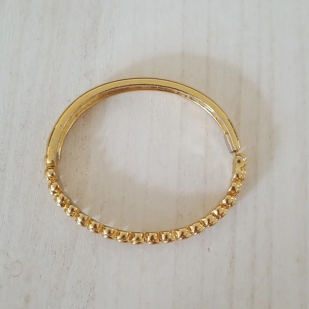 Vintage 1980s Nolan Miller Rhinestone Hinged Cuff